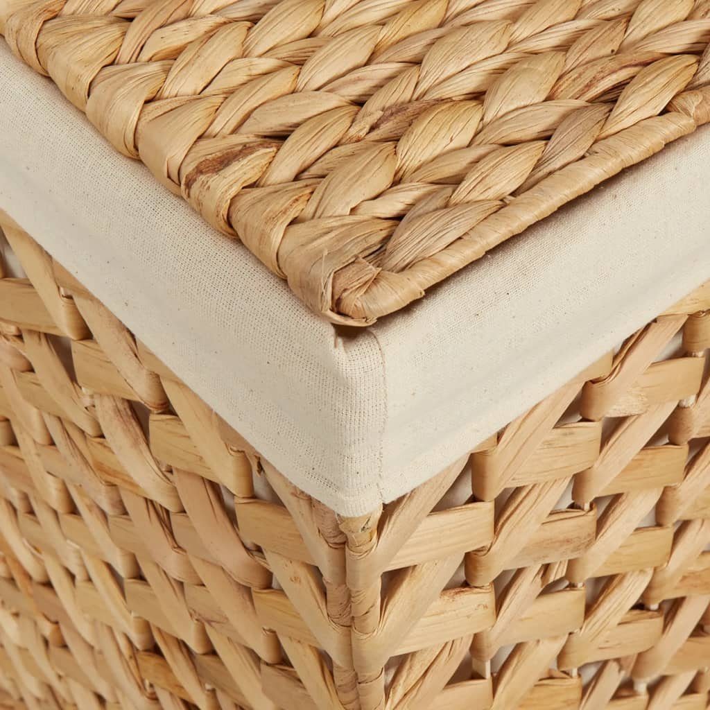 vidaXL Wäschekorb Wäschekorb mit 3 Fächern 75x42,5x52 cm Wasserhyazinthe (1 St)