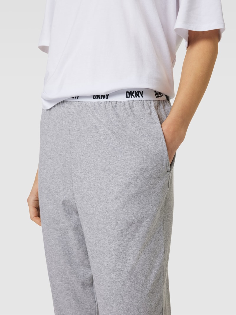 Pyjama-Hose mit Logo-Bund Modell 'Sleep Jogger' in mittelgrau