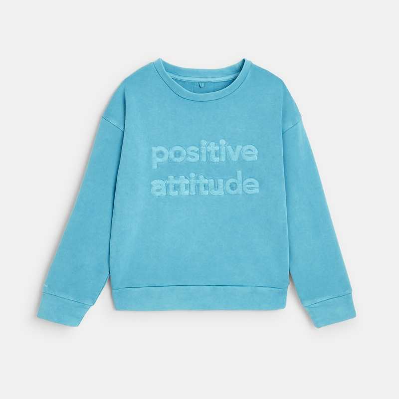 Sweat bleu CONFETTI pigments naturels mixte