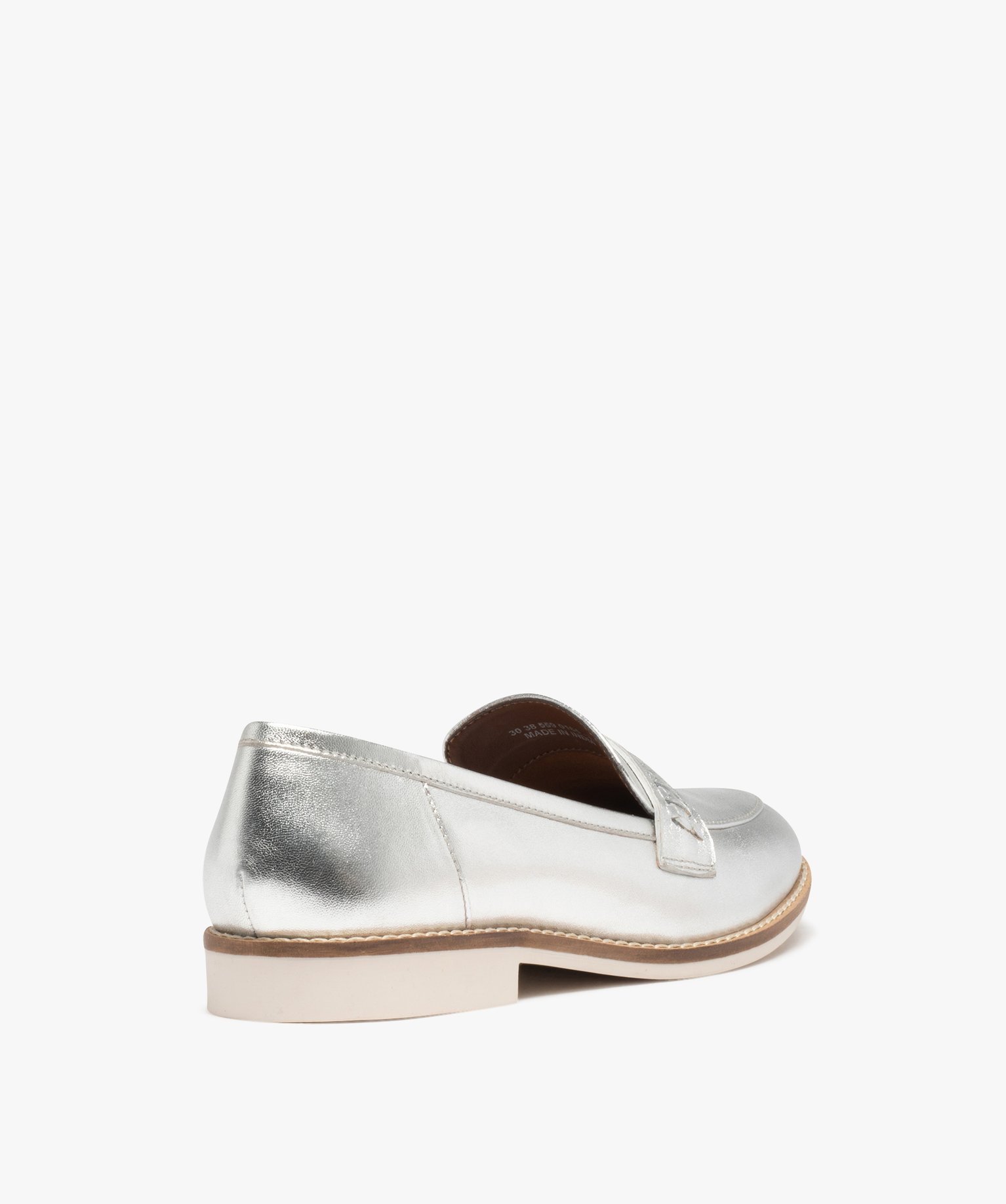 Mocassins femme dessus cuir métallisé - Tanéo argent | GEMO