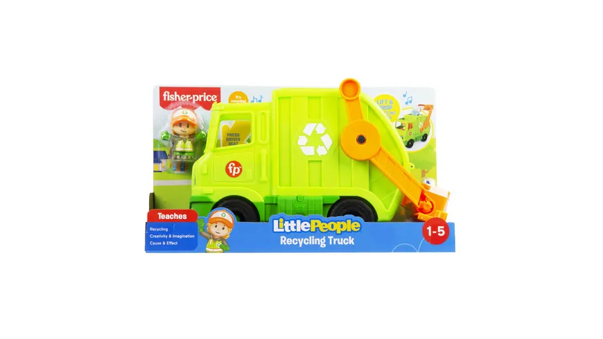 Fisher-Price Little People Müll-Auto Spielzeug mit Figuren, Lernspielzeug