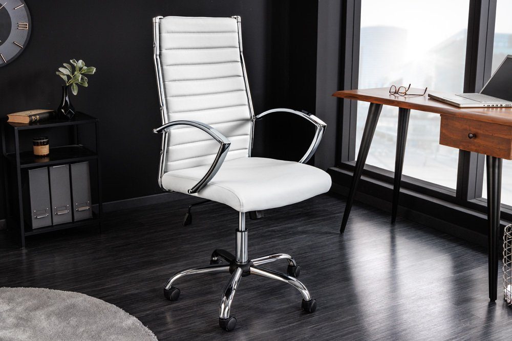 riess-ambiente Bürostuhl BIG DEAL weiß / silber (Einzelartikel, 1 St), Büro · Kunstleder · Metall · drehbar · Arbeitszimmer