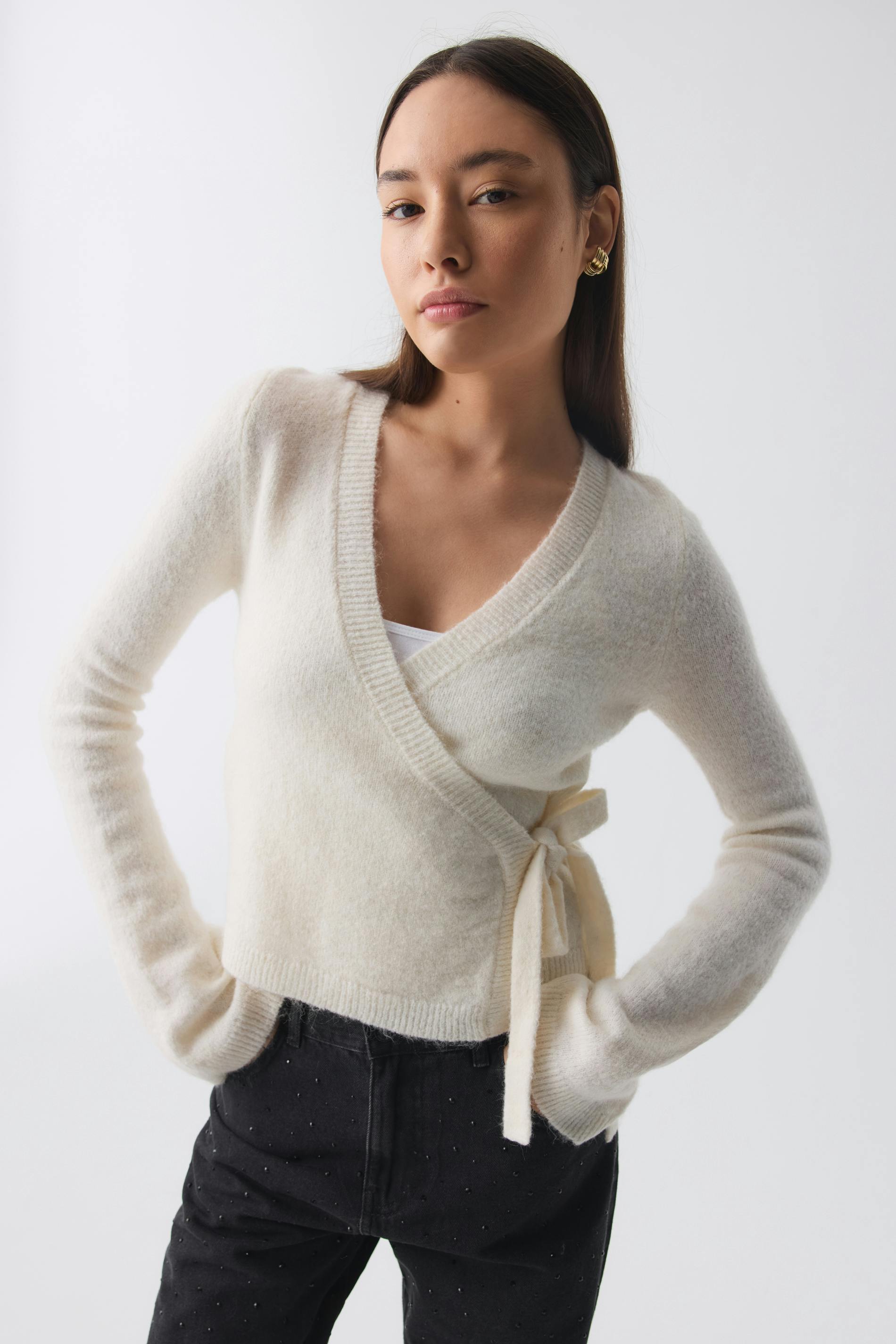 Knitted wrap cardigan