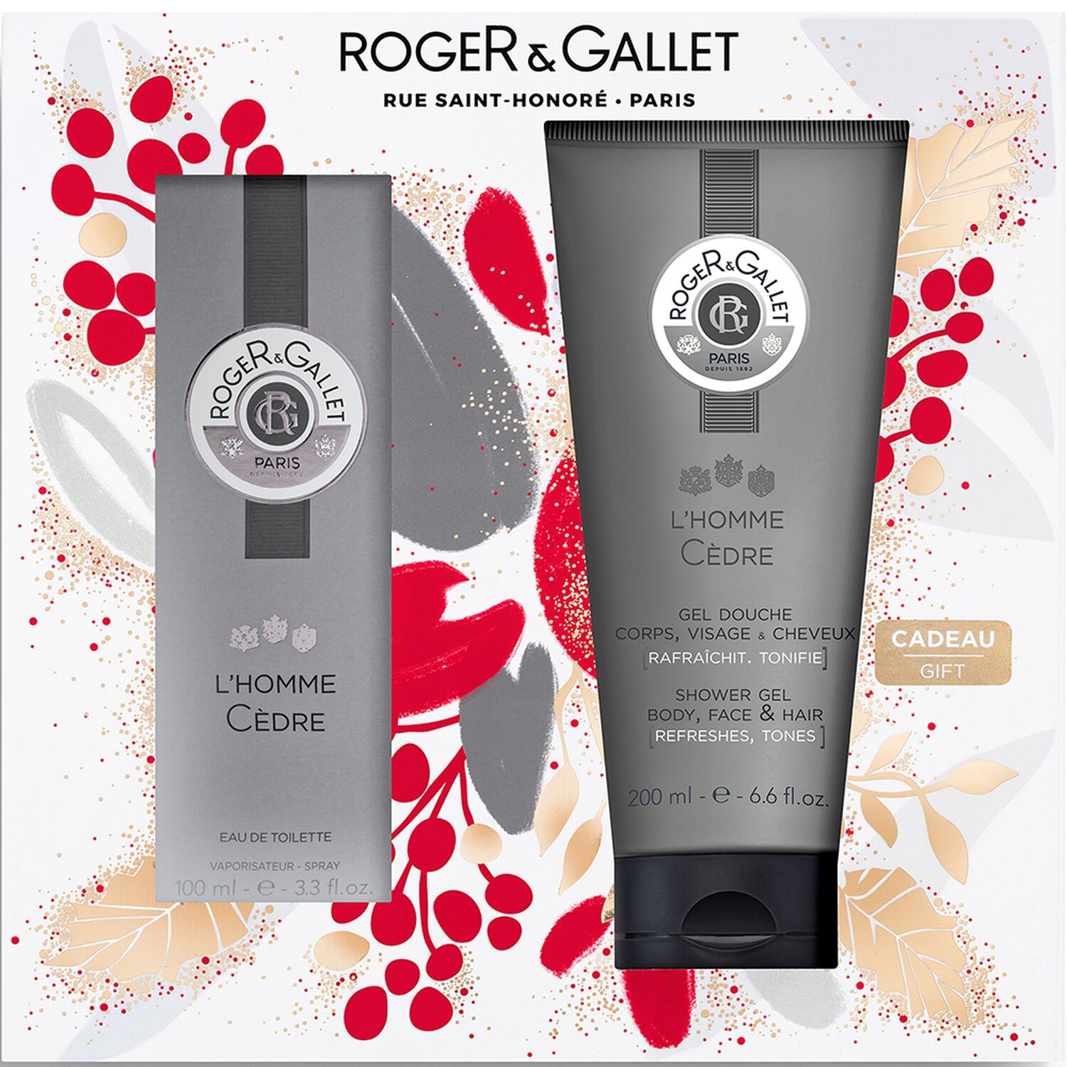 Roger&Gallet L'Homme Cèdre Coffret Eau de Toilette 100 ml + Gel Douche 200 ml