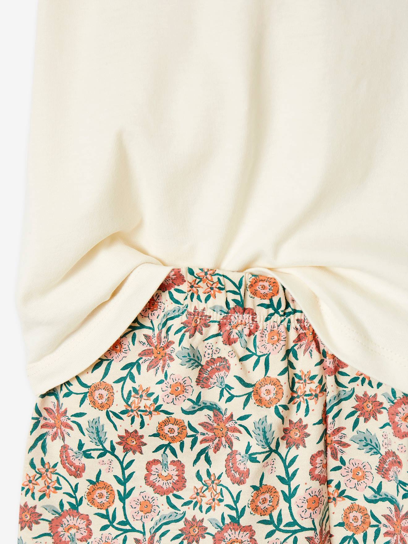 Lot pyjama + pyjashort bohème fille vieux rose
