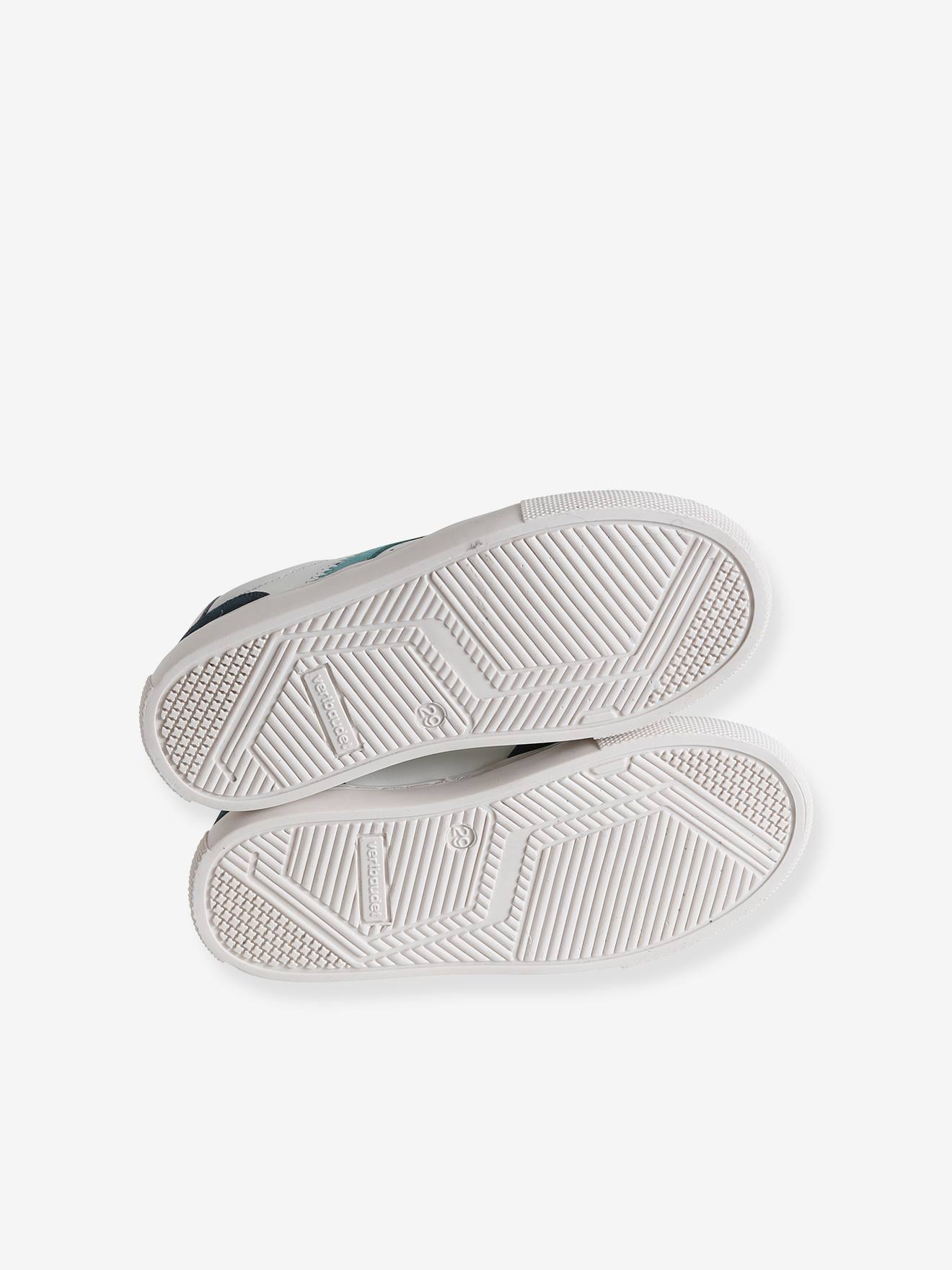 Baskets lacées et zippées garçon en cuir blanc