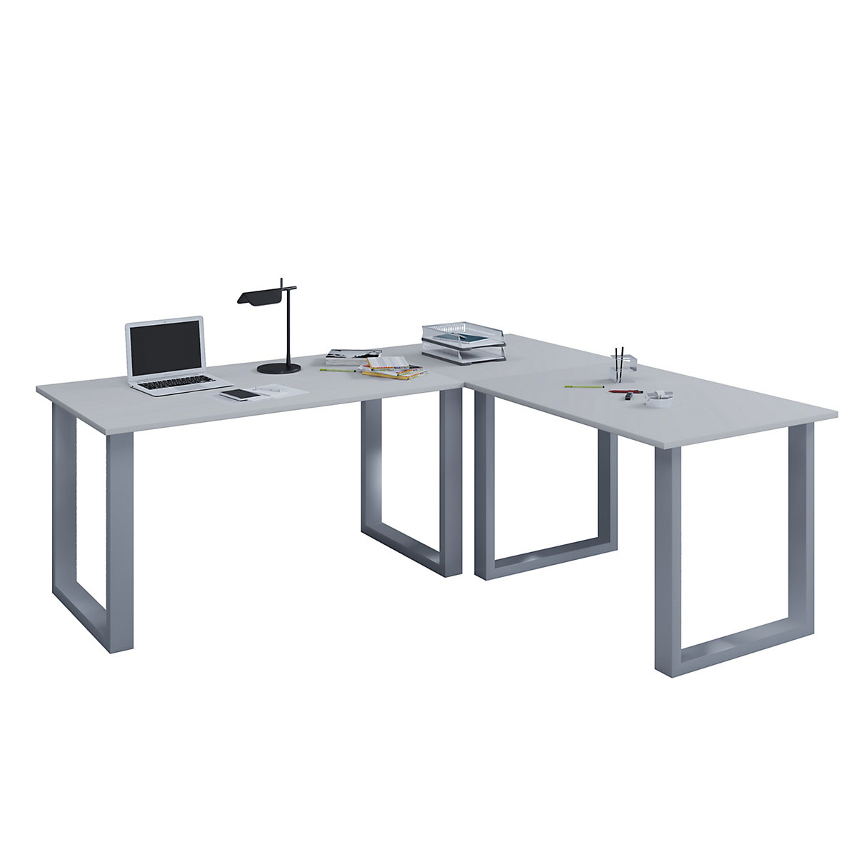 Eckschreibtisch, Schreibtisch, Büromöbel, Computertisch, Winkeltisch, Tisch, Büro, Lona, 220 x 190 x 80 cm
