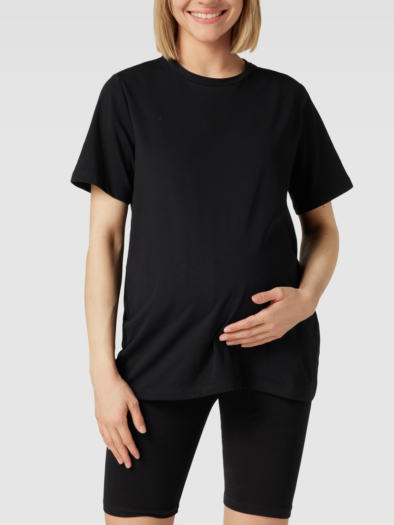 Umstands-Pyjama mit Rundhalsausschnitt Modell 'SALLI' in schwarz