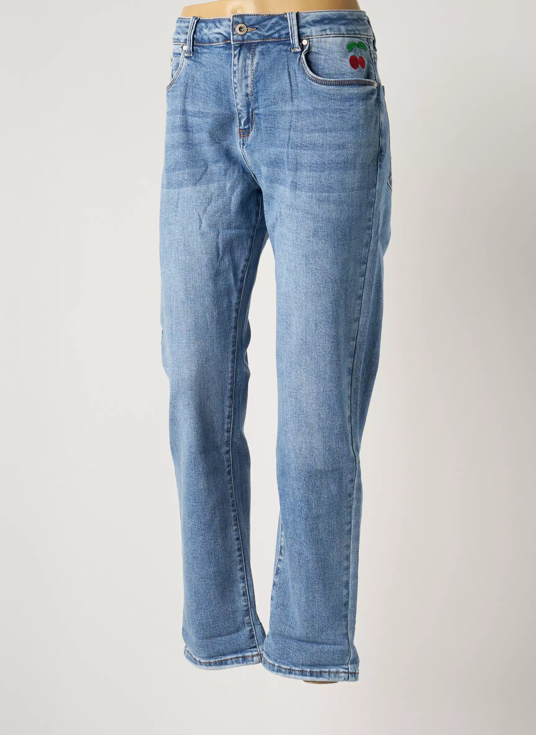 Sarah John Jeans Coupe Droite Femme couleur bleu