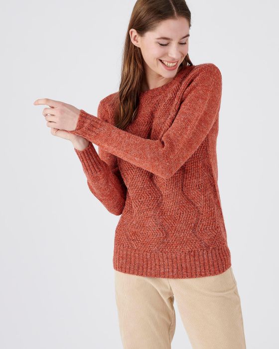 Pull col rond, maille chinée chaude Thermolactyl