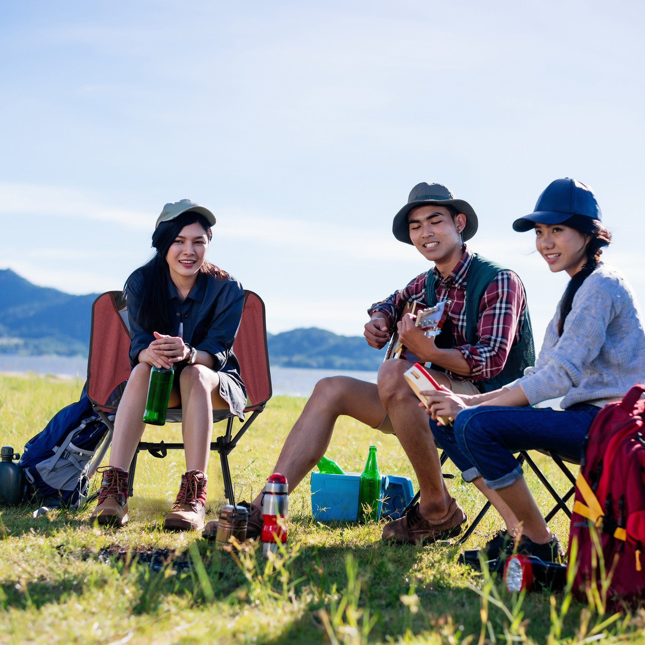 relaxdays Campingstuhl Campingstuhl ultraleicht, Rot
