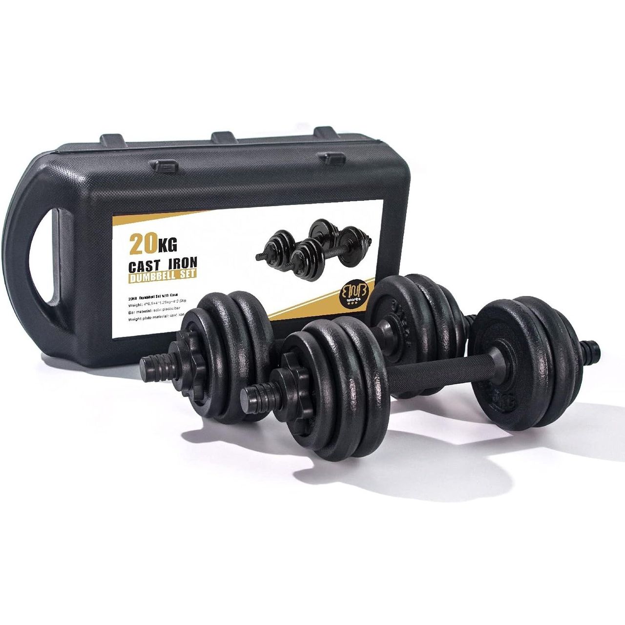 BnB Sports Bodybuilding Hantel 20 kg, Gewichtstraining, Gusseisen