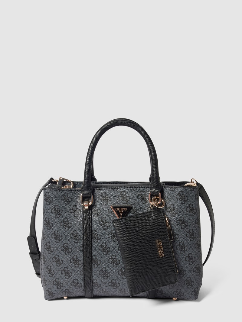 Handtasche mit Label-Details Modell 'GIRLFRIEND' in graphit