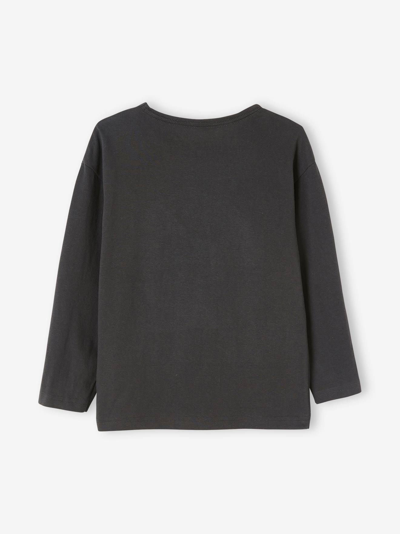 T-shirt à sequins réversibles garçon gris anthracite