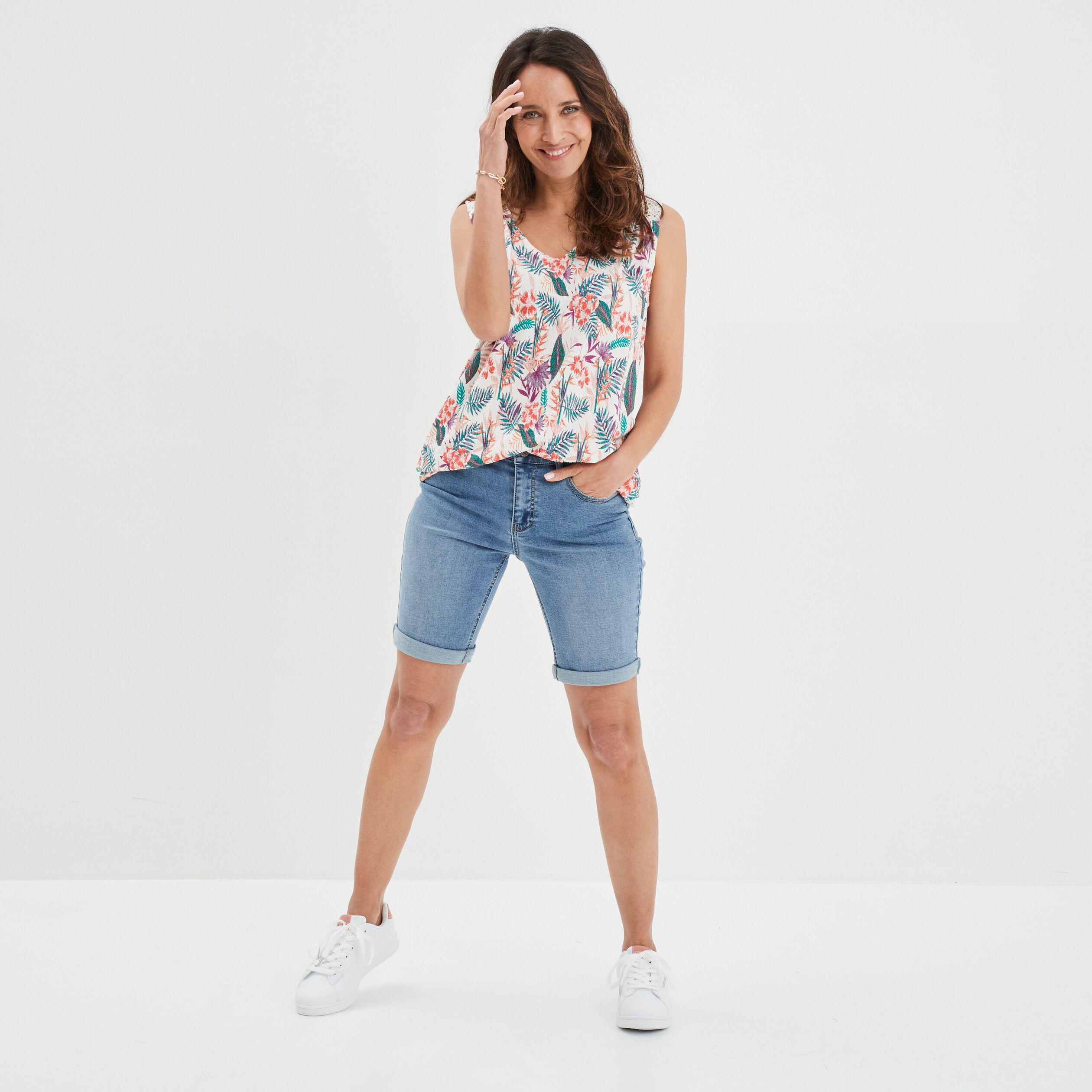 Berduma à ourlets denim double stone femme | La Halle