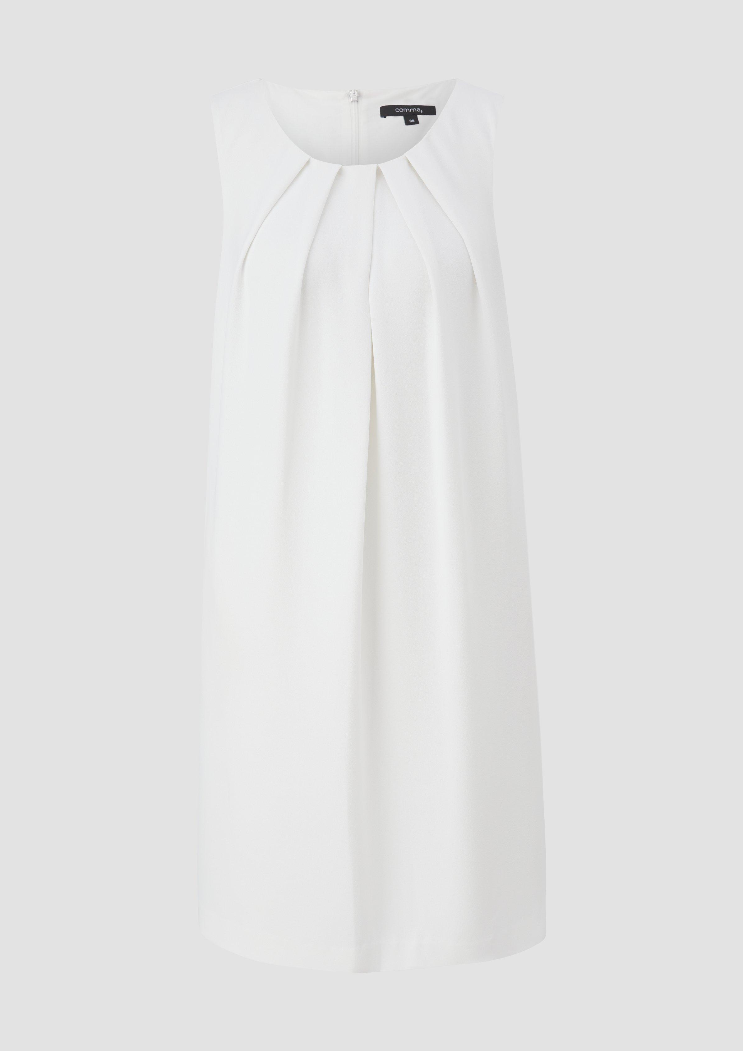 Kleid mit Crêpestruktur - weiß