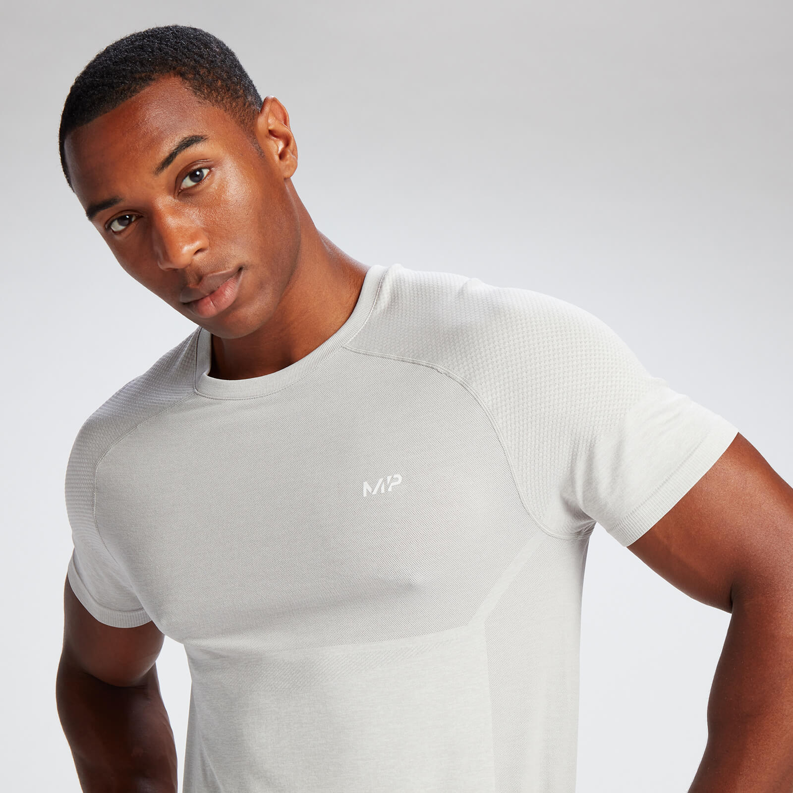 T-shirt sans coutures à manches courtes MP pour hommes – Gris glacé