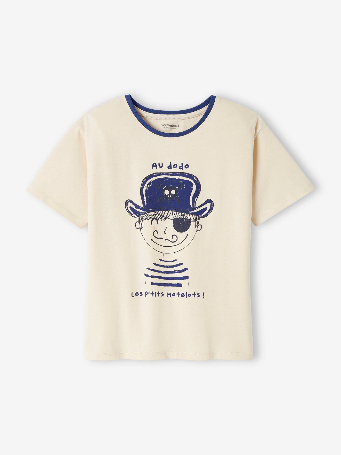 Pyjashort garçon capsule nuit famille marin écru