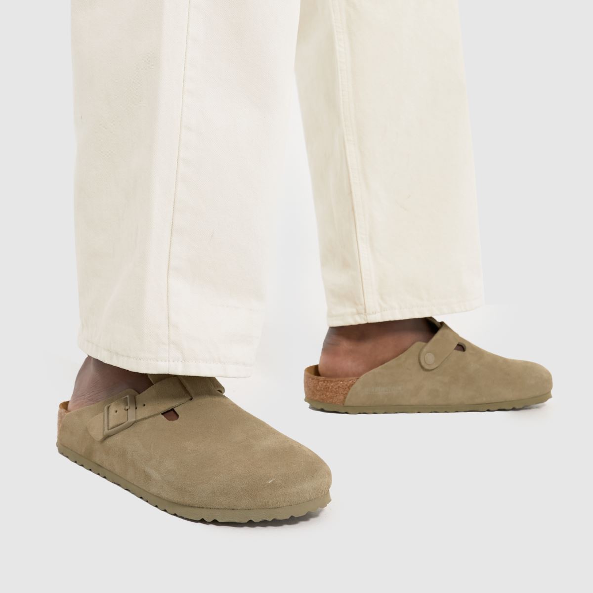 BIRKENSTOCK Boston klumpa szandál fakó khaki színben