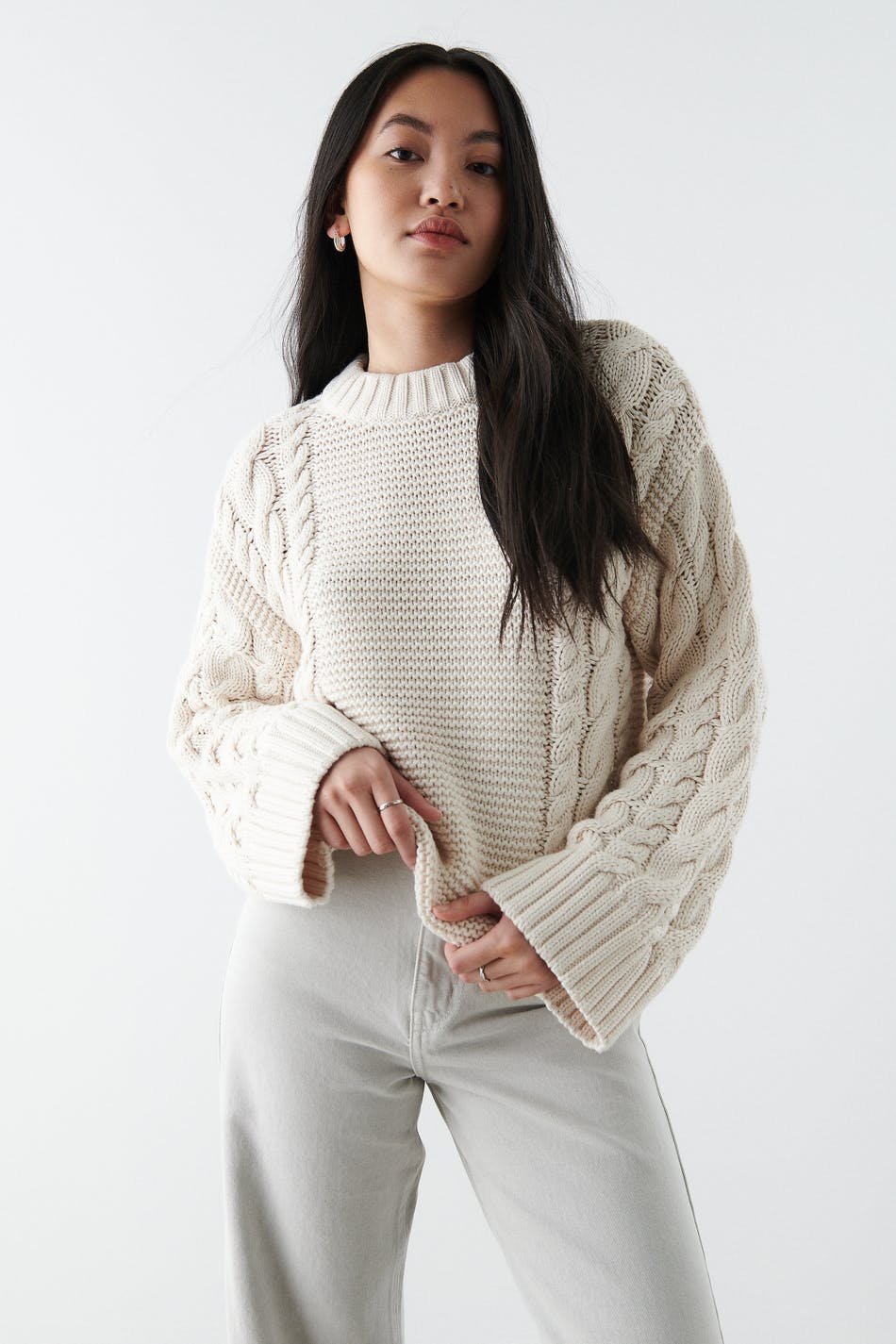 Chunky cable knit sweater
