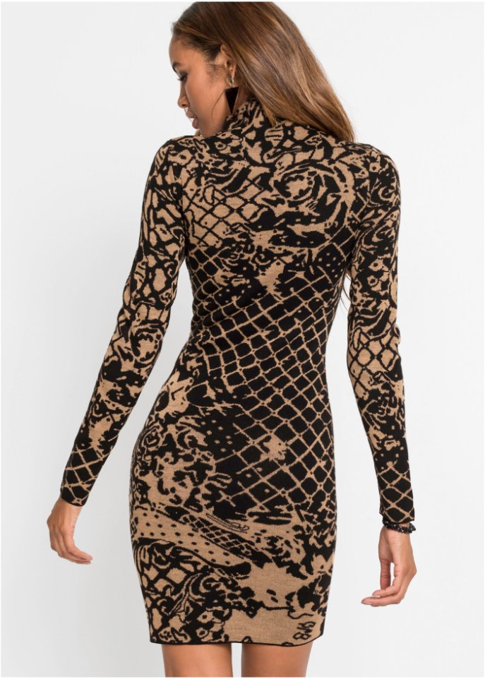 Strickkleid mit Stehkragen
