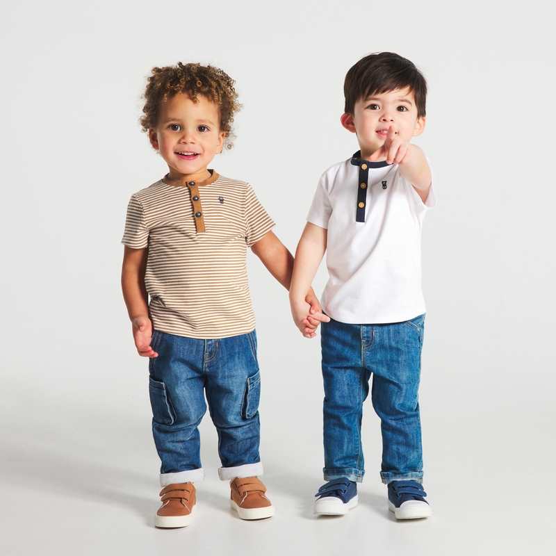 T-shirt tunisien manches courtes (lot de 3) marron bébé garçon