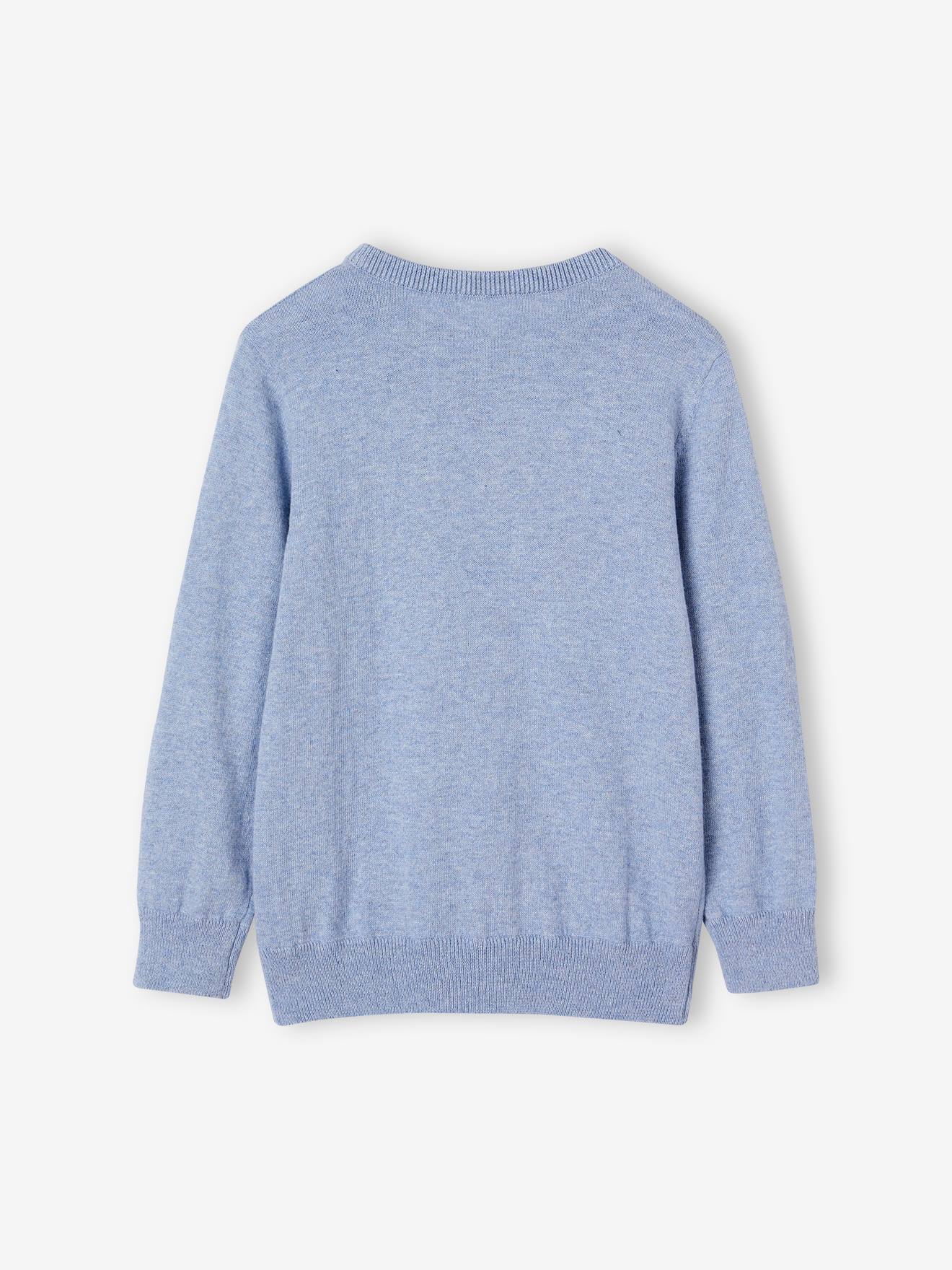 Vertbaudet Jungen Pullover mit Henley-Ausschnitt Oeko-Tex, personalisierbar - beige meliert