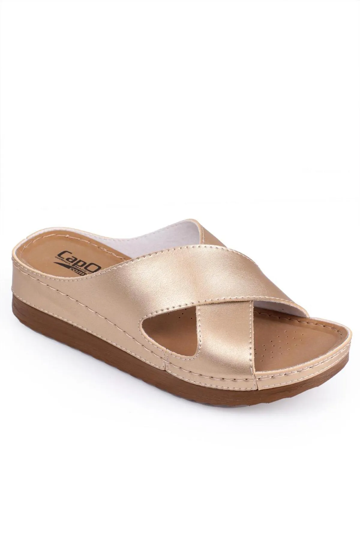 Capone Outfitters  Capone Z0632 Gold Anatomische Komfort-Hausschuhe für Damen
