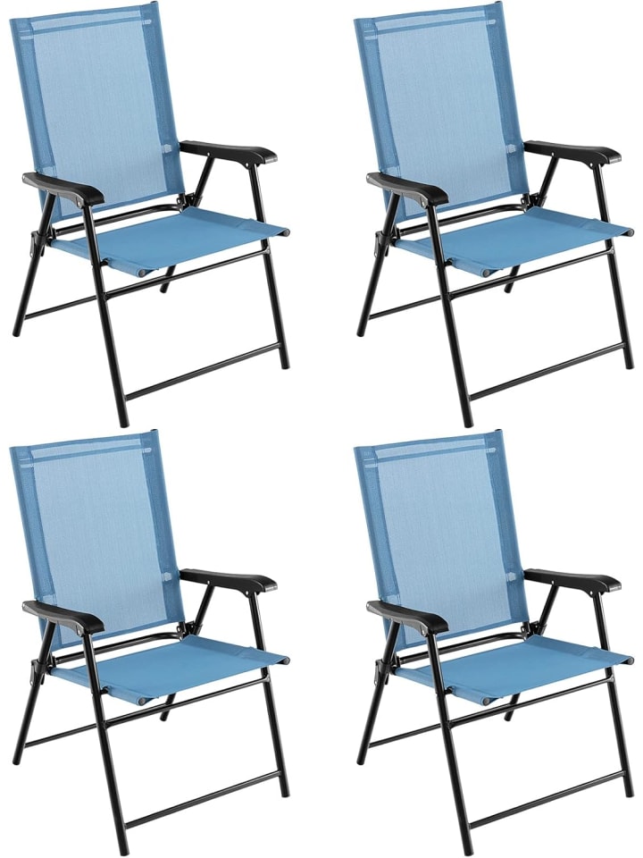 COSTWAY 4er Set Gartenstühle in Blau günstig kaufen onesize