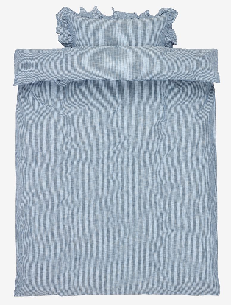 Conjunto de cama NINNA dourado, confeccionado em fio tingido, 140x200 azul.