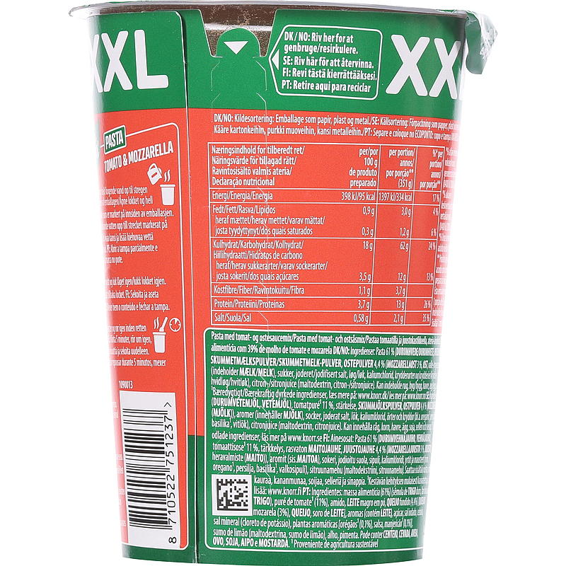 Knorr Tomat & mozzarella big snack pot 93 g Knorr