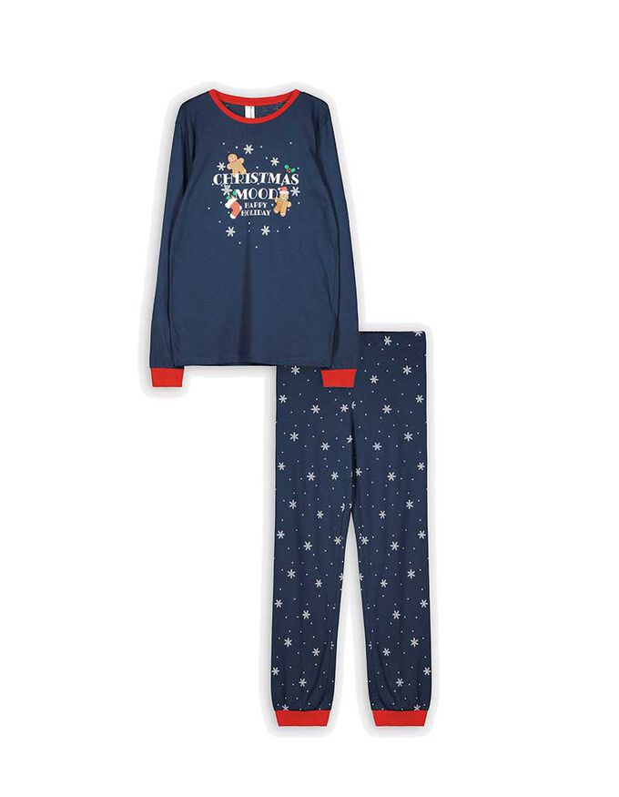 Pyjama Set aus Langarmshirt und Hose- Baumwolle