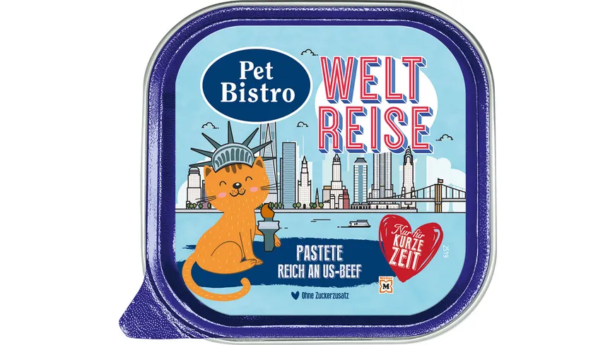 Pet Bistro Katzenfutter Weltreise Pastete reich an US-Beef 100 g
