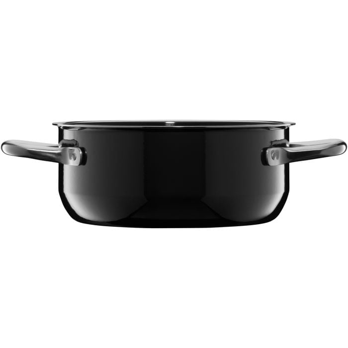 Fusiontec Compact Bratentopf mit Glasdeckel, 18 cm, Black