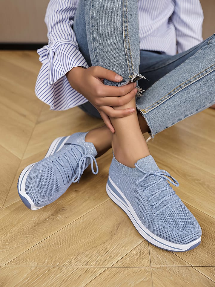 Sixth Sens Keilsneakers in Hellblau günstig kaufen