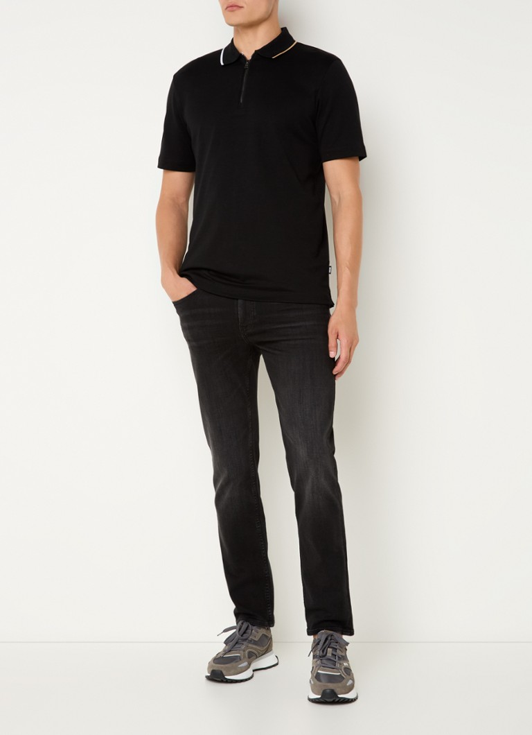 Polo HUGO BOSS C-Paras 30 de corte regular com meio zíper