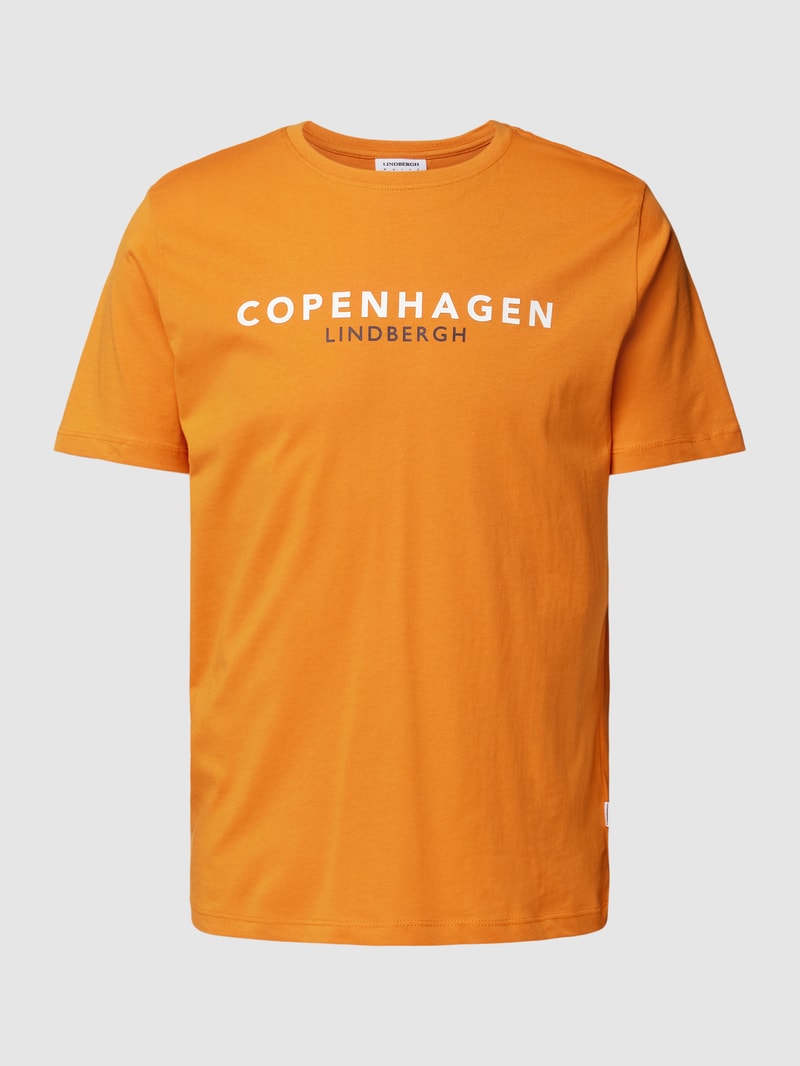 T-Shirt mit Label-Print Modell 'Copenhagen' in dunkel orange