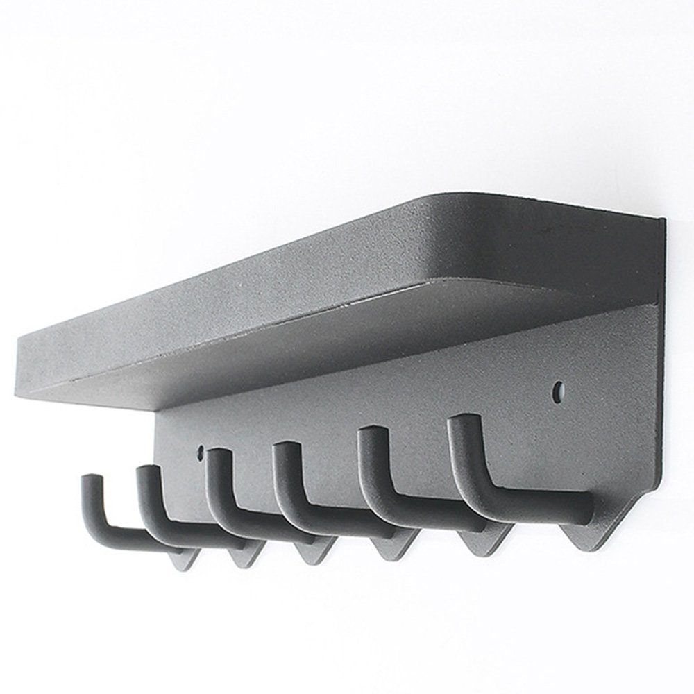 HIBNOPN Schlüsselbrett Schlüsselbrett mit 6Haken, Schlüssel Organizer Wand Schwarz