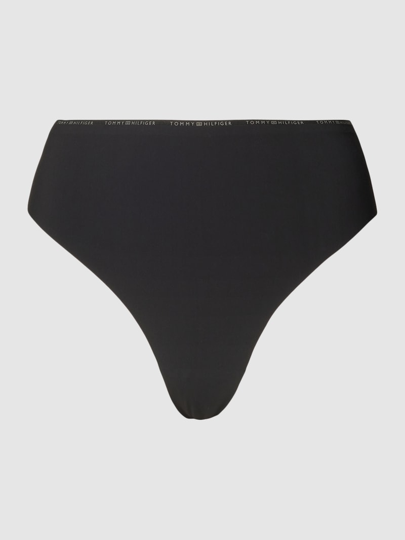 String mit elastischem Logo-Bund in schwarz