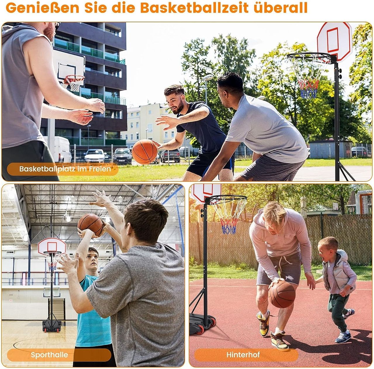 Costway Basketballständer 178-208 cm höhenverstellbar