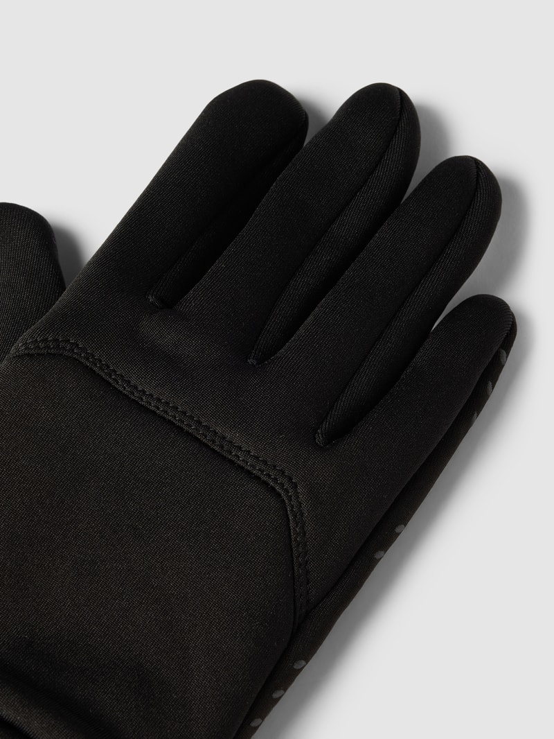 Touchscreen-Handschuhe mit Ziersteinbesatz in schwarz