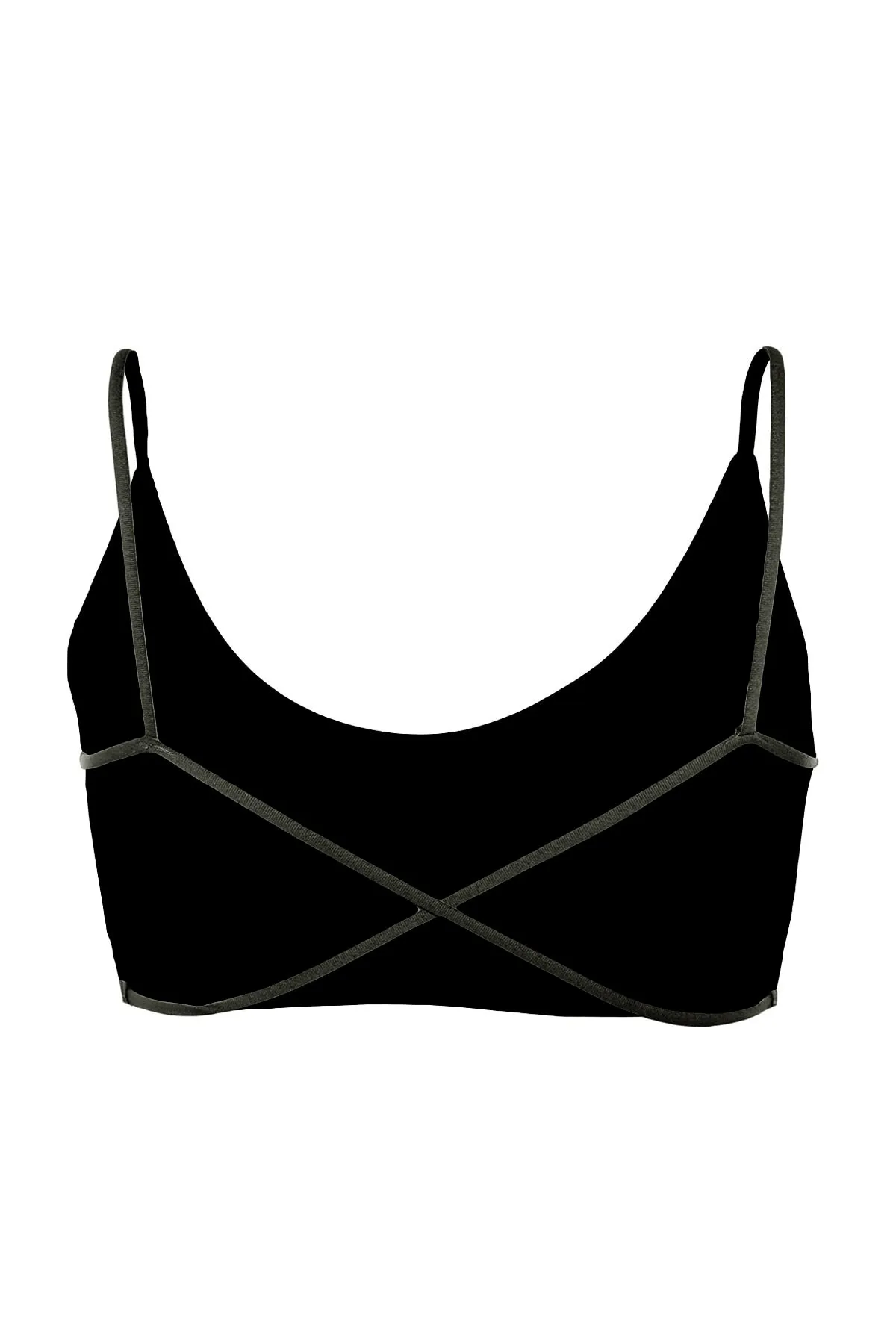 Trendyol Collection  Grauer nahtloser Bralette-Strick-BH mit Seilträgern auf der Rückseite THMAW23SU00130