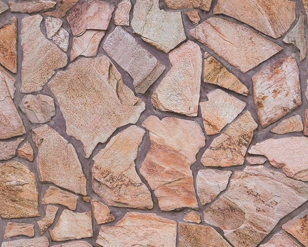 living walls Vliestapete Best of Wood`n Stone 2nd Edition, Steinoptik, Steintapete leicht strukturiert matt Backstein
