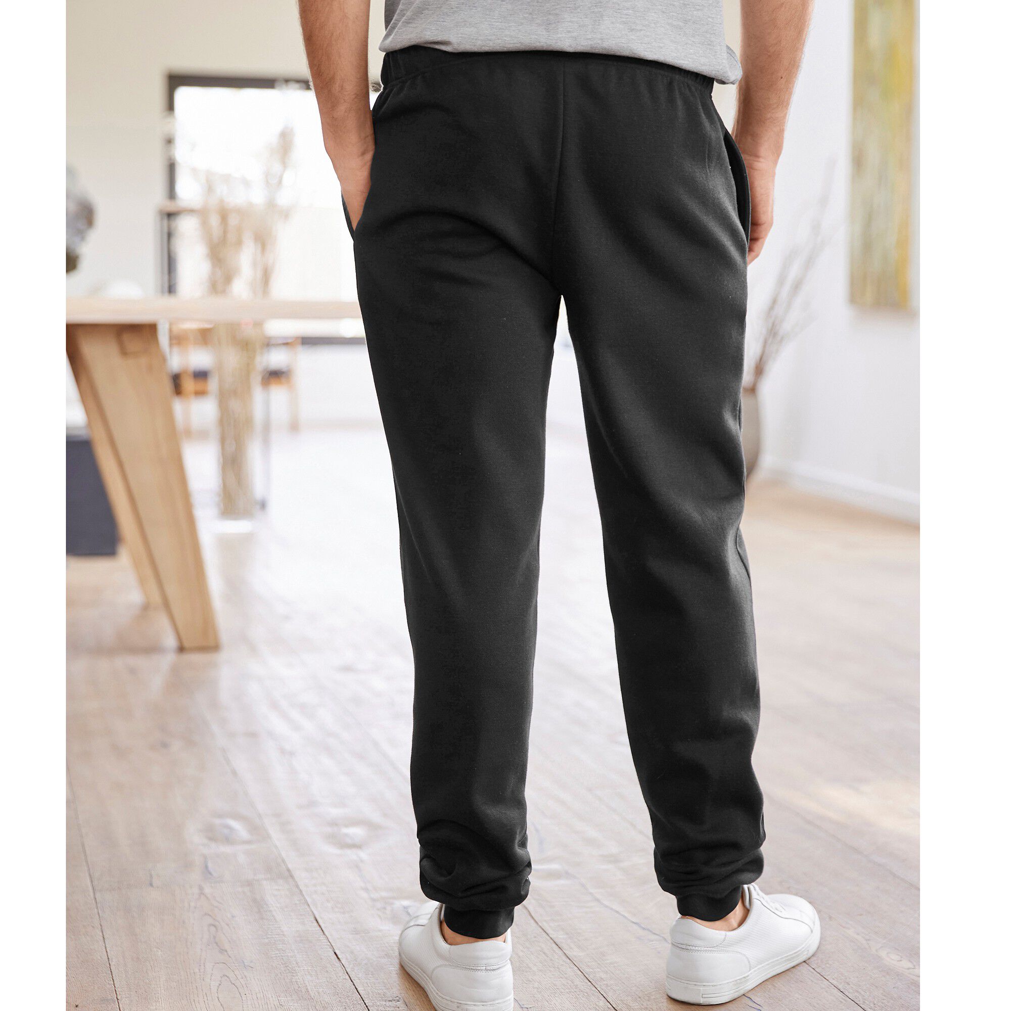 Pantalon loisirs molleton, bas resserrés