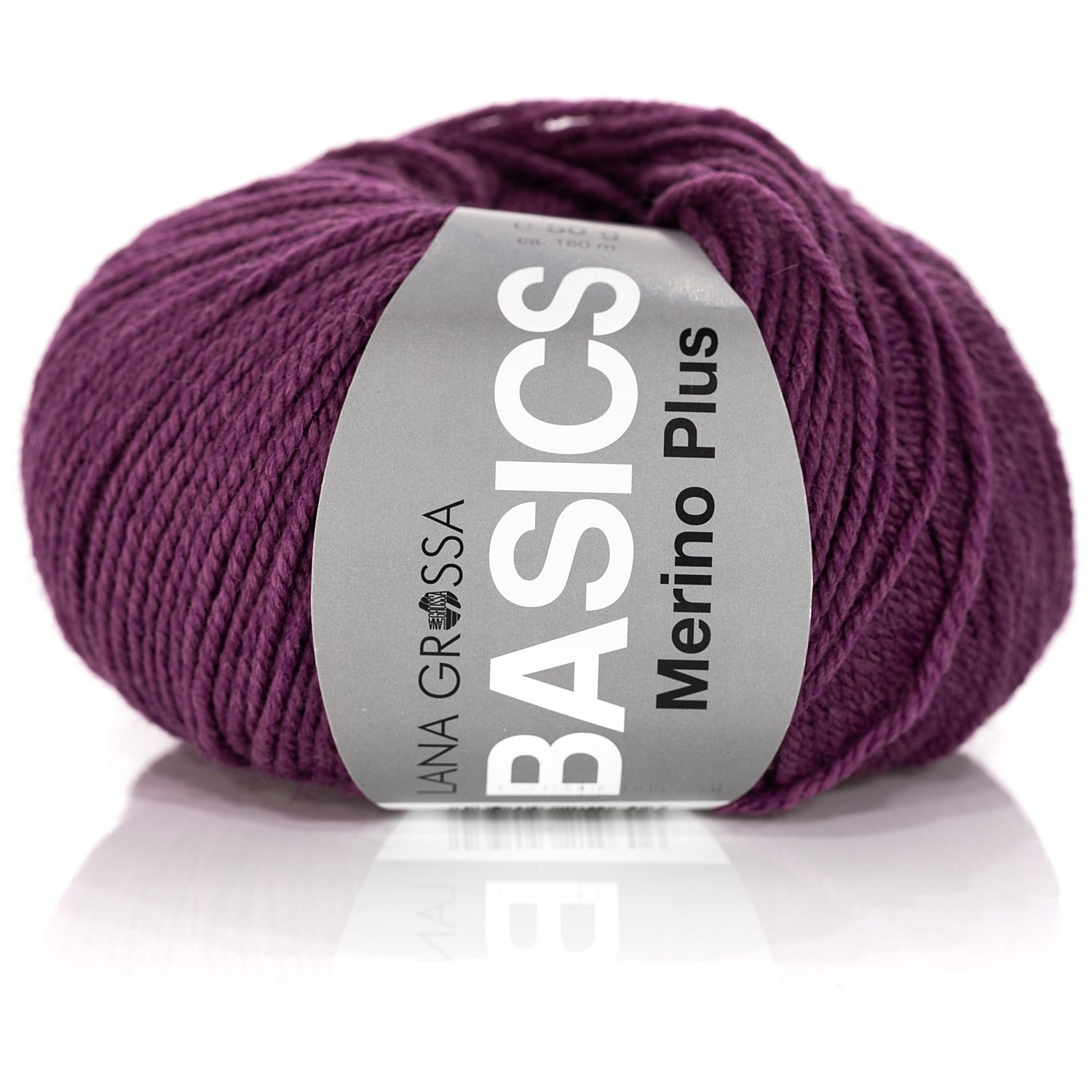 Lana Grossa Basics Merino Plus – Schurwollmischgarn, aubergine