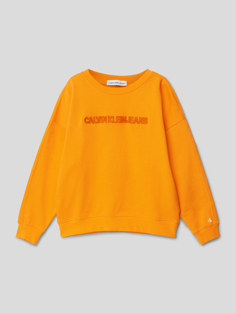 Sweatshirt mit Label-Details in orange