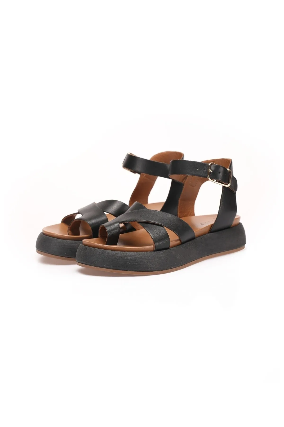 INUOVO  Sandalette - Schwarz - Flacher Absatz