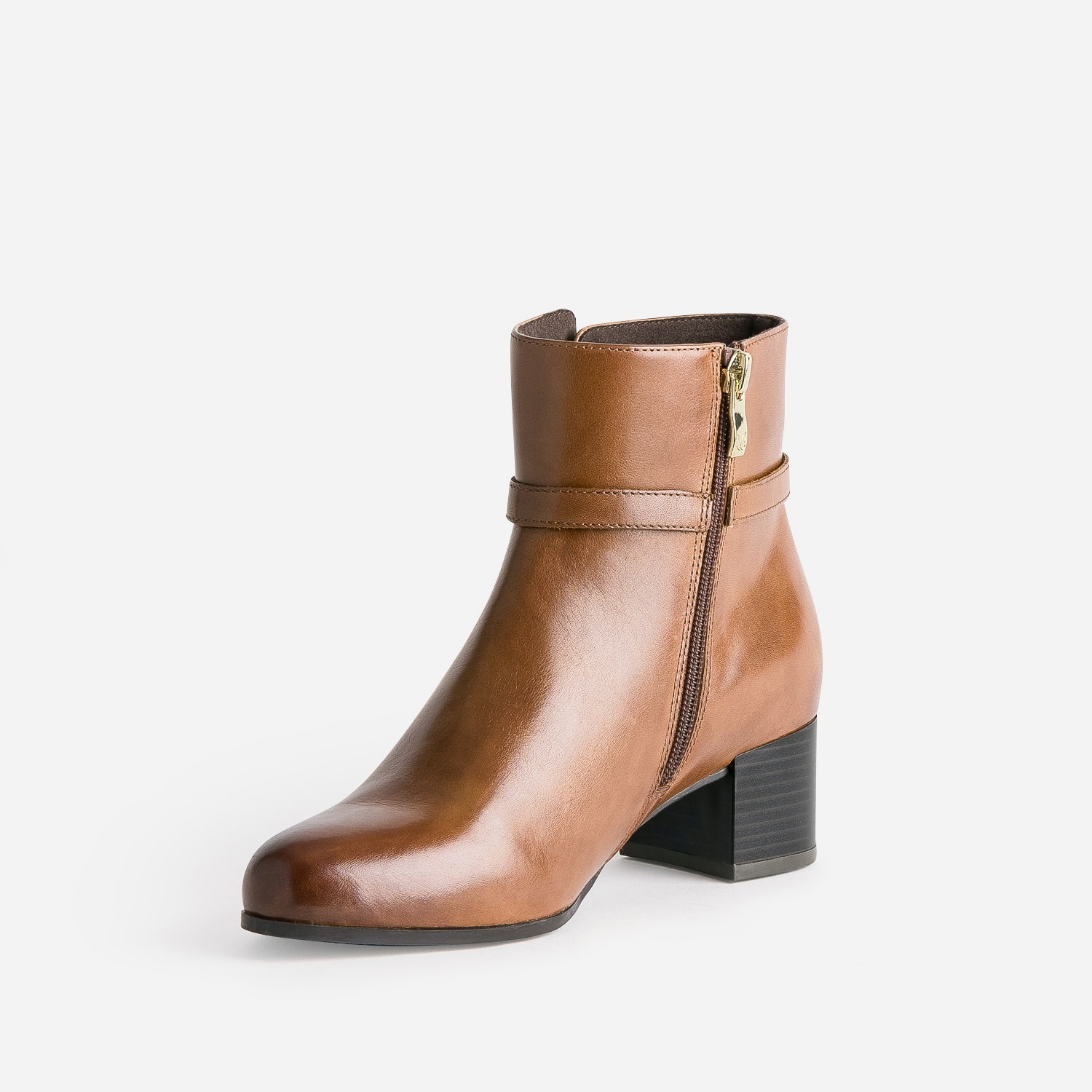 Boots CAPRICE cognac en cuir esprit jodhpur