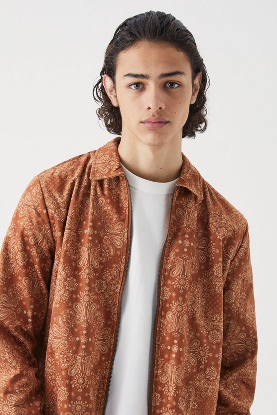 Langärmliges Overshirt mit Bandana-Print und Reißverschluss