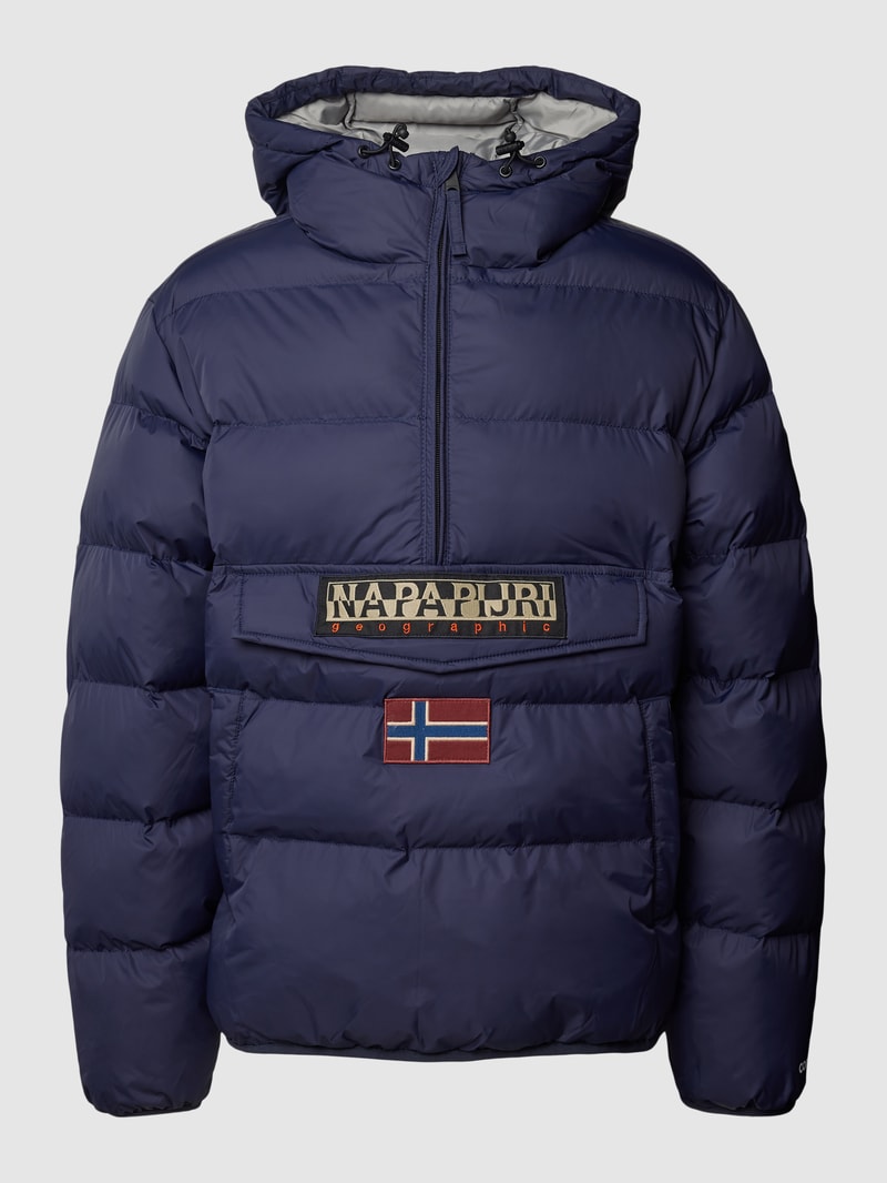 Steppjacke mit Kapuze in marineblau
